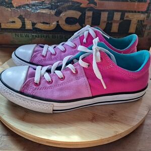 Converse Sneakers, Women Size 5, Canvas Low Tops, Pink Purple Basketball Shoes